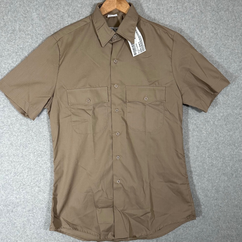 Defense Logistics Agency Uniform Shirt Mens 16 Tall Tan Military Class 3 New